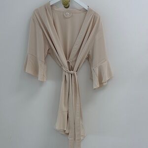 Lightweight Cream Robe with Tie Waist